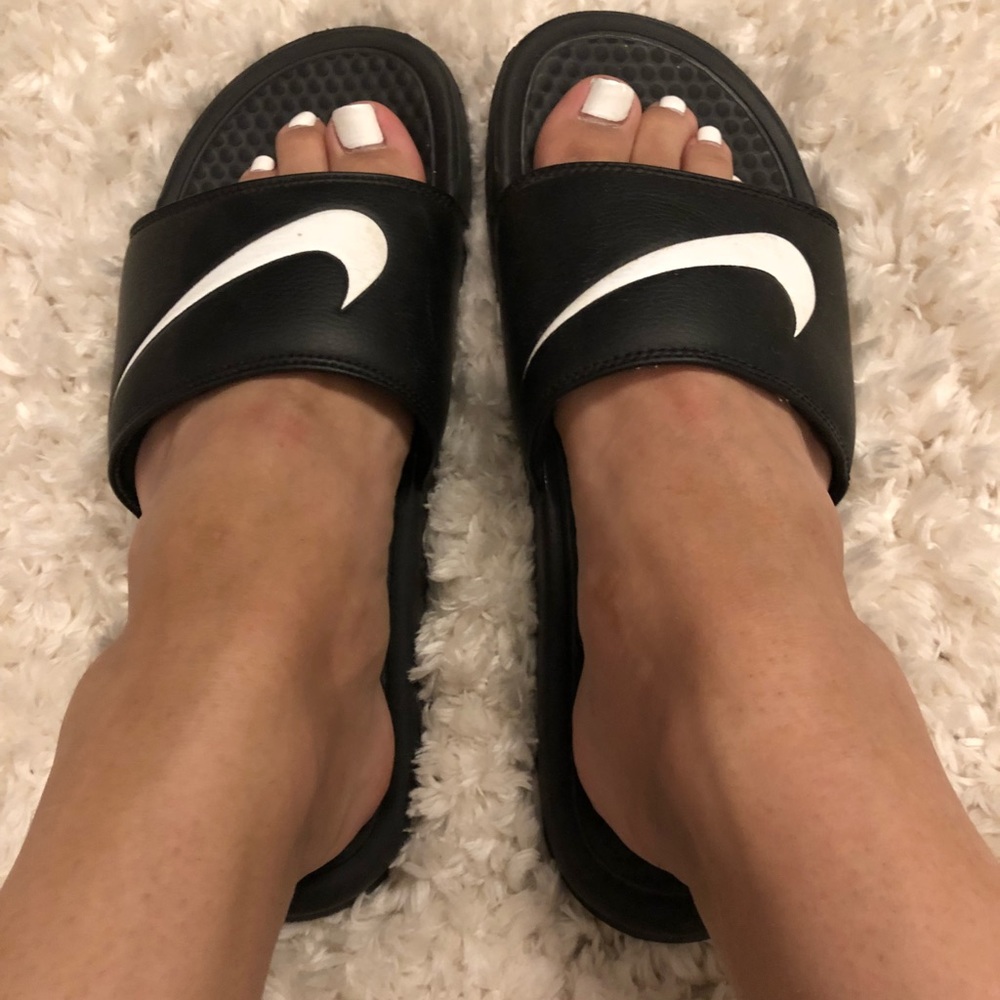 Women’s Black Nike Slides - Size 10